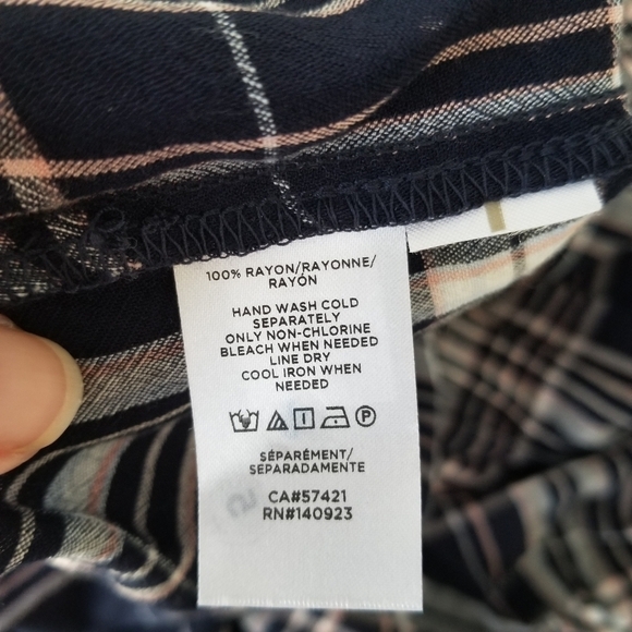 LOFT Plaid Ruffle V Neck Swing Dress Size XS - Picture 8 of 15